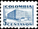 Colombia - 1952 - Taxes - 5 Ctvs - Blue & White - Scott 601 A253 - 2Âº World's smallest stamp - 0